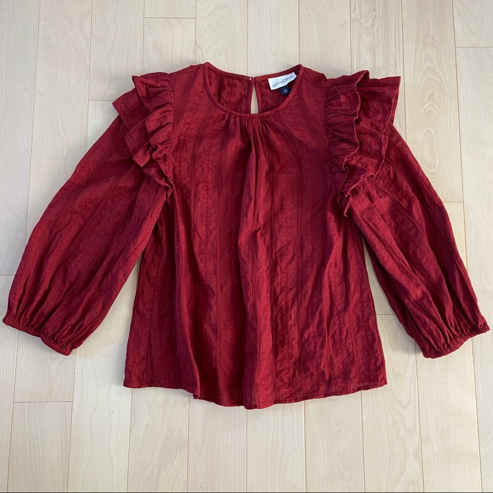 Universal Thread Ruffle Sleeve Shirt - Picture 2 of 4